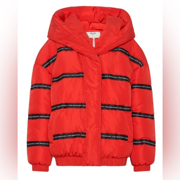One Teaspoon Addicted Puffa Jacket Hooded Red NWT Size XS - Picture 10 of 11